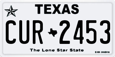TX license plate CUR2453