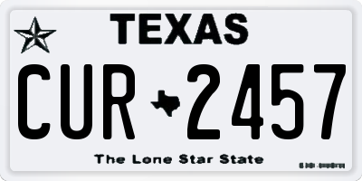 TX license plate CUR2457