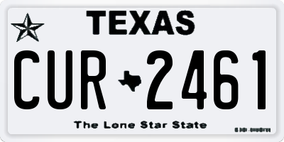 TX license plate CUR2461