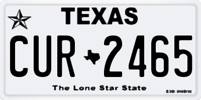 TX license plate CUR2465
