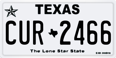 TX license plate CUR2466