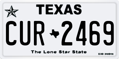 TX license plate CUR2469