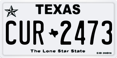 TX license plate CUR2473