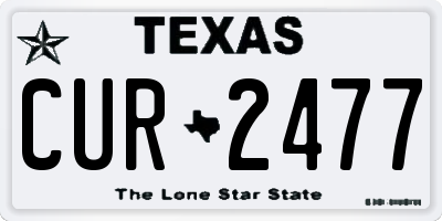 TX license plate CUR2477
