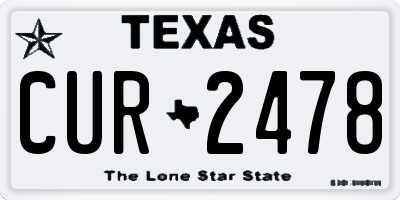TX license plate CUR2478