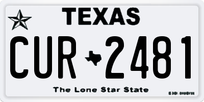 TX license plate CUR2481