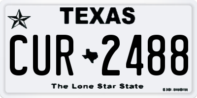 TX license plate CUR2488