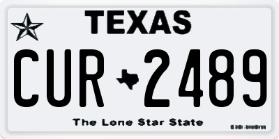 TX license plate CUR2489