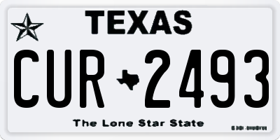 TX license plate CUR2493