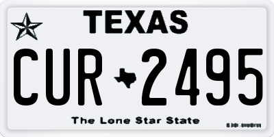 TX license plate CUR2495
