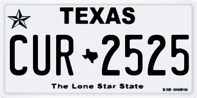 TX license plate CUR2525