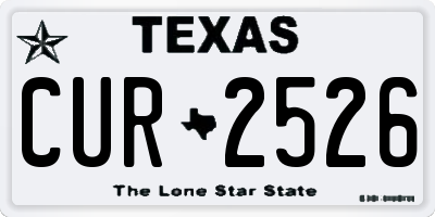 TX license plate CUR2526