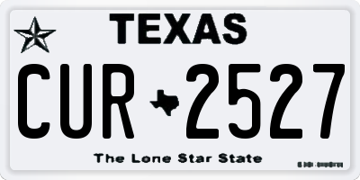 TX license plate CUR2527