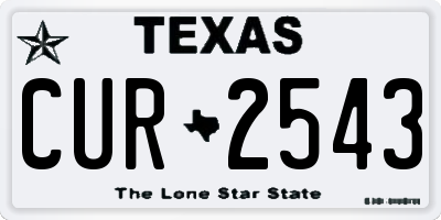 TX license plate CUR2543