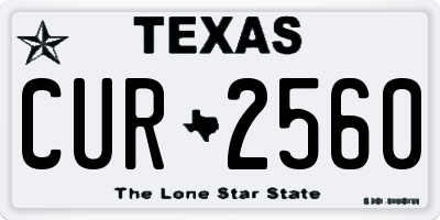 TX license plate CUR2560
