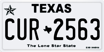 TX license plate CUR2563