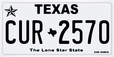 TX license plate CUR2570