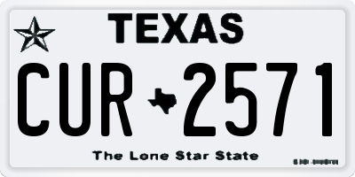 TX license plate CUR2571