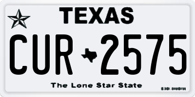 TX license plate CUR2575