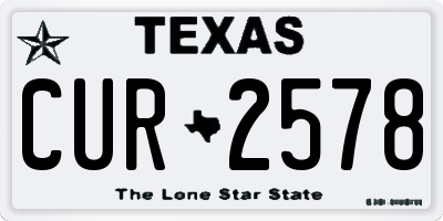 TX license plate CUR2578