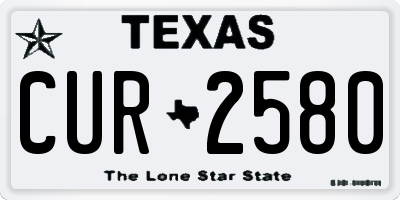 TX license plate CUR2580