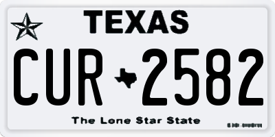 TX license plate CUR2582