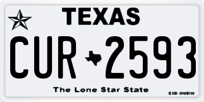 TX license plate CUR2593