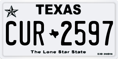 TX license plate CUR2597