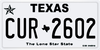 TX license plate CUR2602