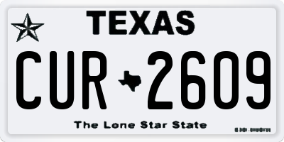 TX license plate CUR2609