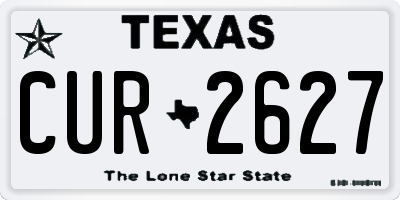 TX license plate CUR2627
