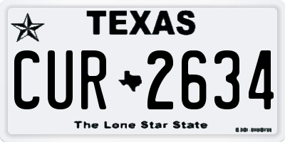 TX license plate CUR2634
