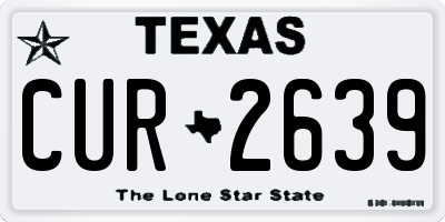 TX license plate CUR2639