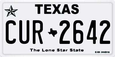 TX license plate CUR2642