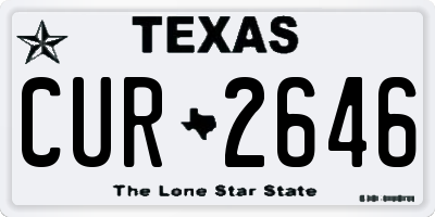 TX license plate CUR2646