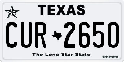 TX license plate CUR2650