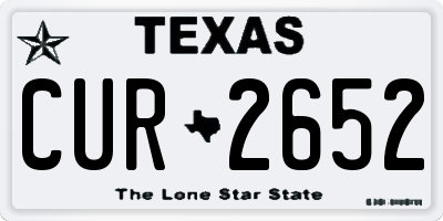 TX license plate CUR2652