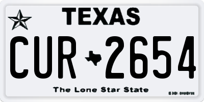 TX license plate CUR2654