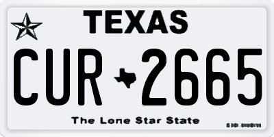 TX license plate CUR2665