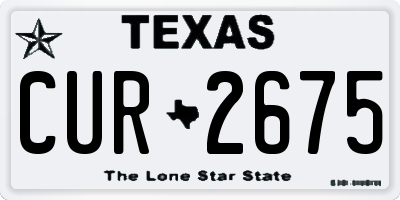 TX license plate CUR2675