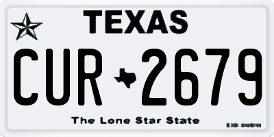 TX license plate CUR2679