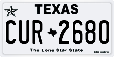 TX license plate CUR2680
