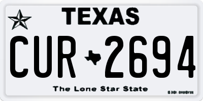 TX license plate CUR2694
