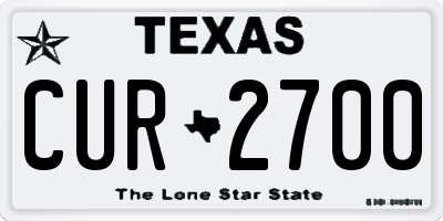 TX license plate CUR2700