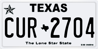 TX license plate CUR2704