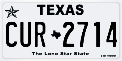 TX license plate CUR2714