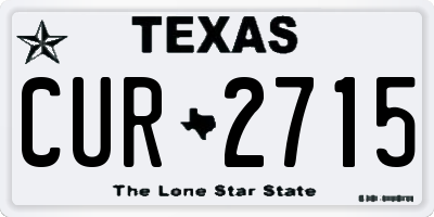 TX license plate CUR2715