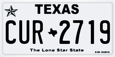 TX license plate CUR2719