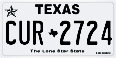 TX license plate CUR2724