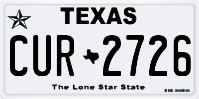 TX license plate CUR2726